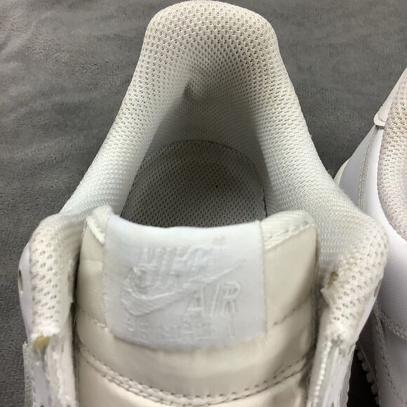 Nike Air Force 1 Low Top Sneaker Shoes White Leather Women’s 7 Mens 5.5 NO LACES - Picture 9 of 11